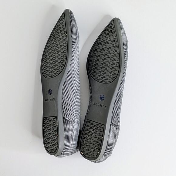 Rothy's The Point Gray Ballet Flats 7 Sustainable Slip On Capsule Wardrobe - Picture 10 of 13
